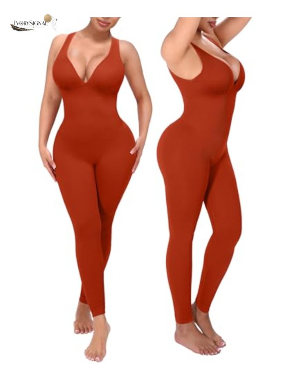 Seamless Tummy Control Jumpsuit for Women Bodycon Yoga Unitard with Removable